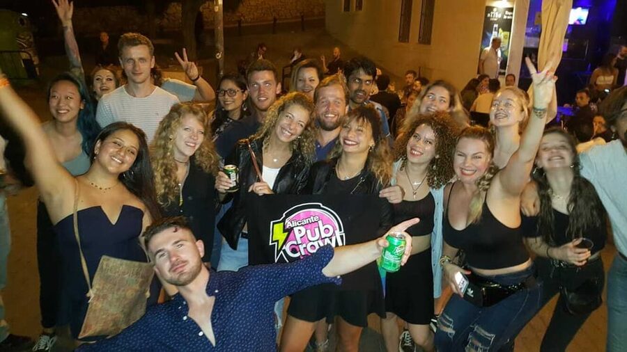 Alicante: Guided Pub Crawl with Shots and Beer - The VIP Finale: UV Blacklight Club, Cava, and Skip-the-Line Entry