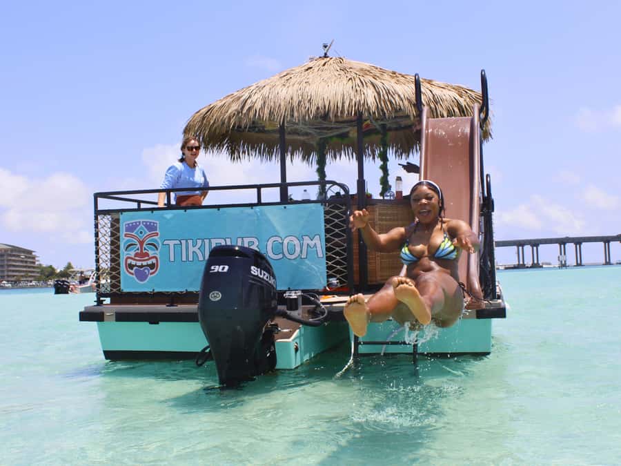 Destin: Tiki Pub Crab Island Sandbar Cruise with Waterslide - Getting to Gilligan’s Marina Without Wasting Time