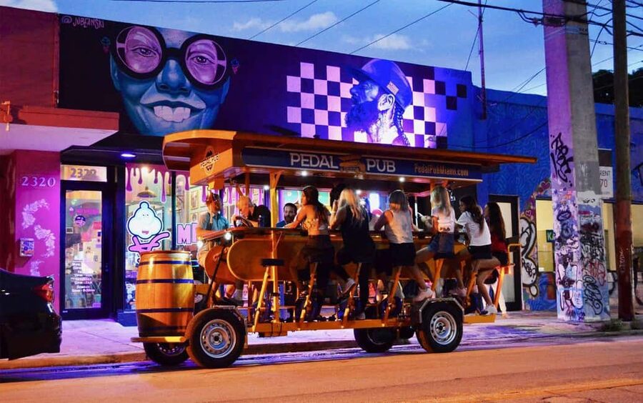 Pedal Pub Miami: Art District Party Bike Pub Crawl - How the Pedal Pub Wynwood bike works (and why E-Assist matters)