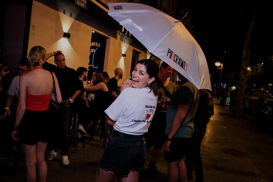 Seville: 3 Bars Pub Crawl + VIP Club Entrance & 3 Free Shots - 10:00 PM Alameda 47 Rooftop Bar: welcome shot and quick social momentum