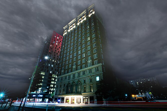 Tampa Terrors Spirits & Spirits Haunted Pub Crawl - City Hall walk-by: the haunted clocktower angle