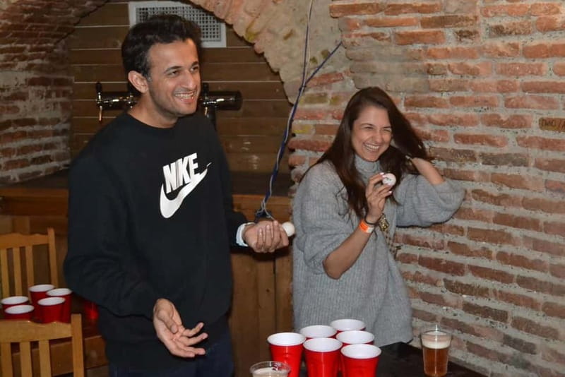 Tbilisi: City Pub Crawl with welcome shots in game format - Stop 1 at Crossroads Bar: where the group energy starts